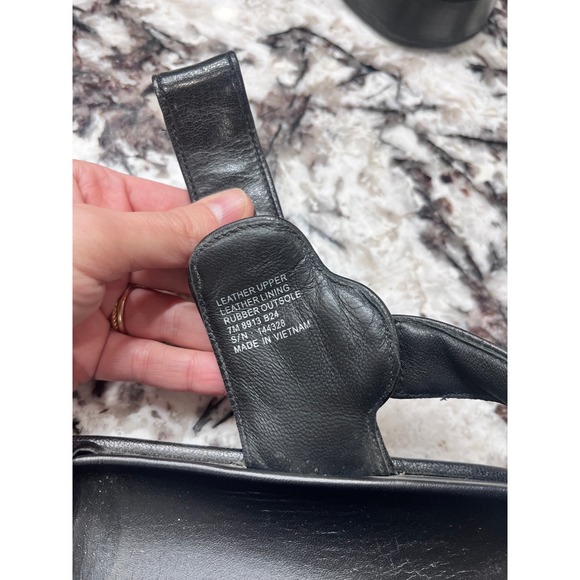 Tory Burch Black Leather Platform Sporty Sandals Gold Logo Women's Size 7 - Picture 8 of 8